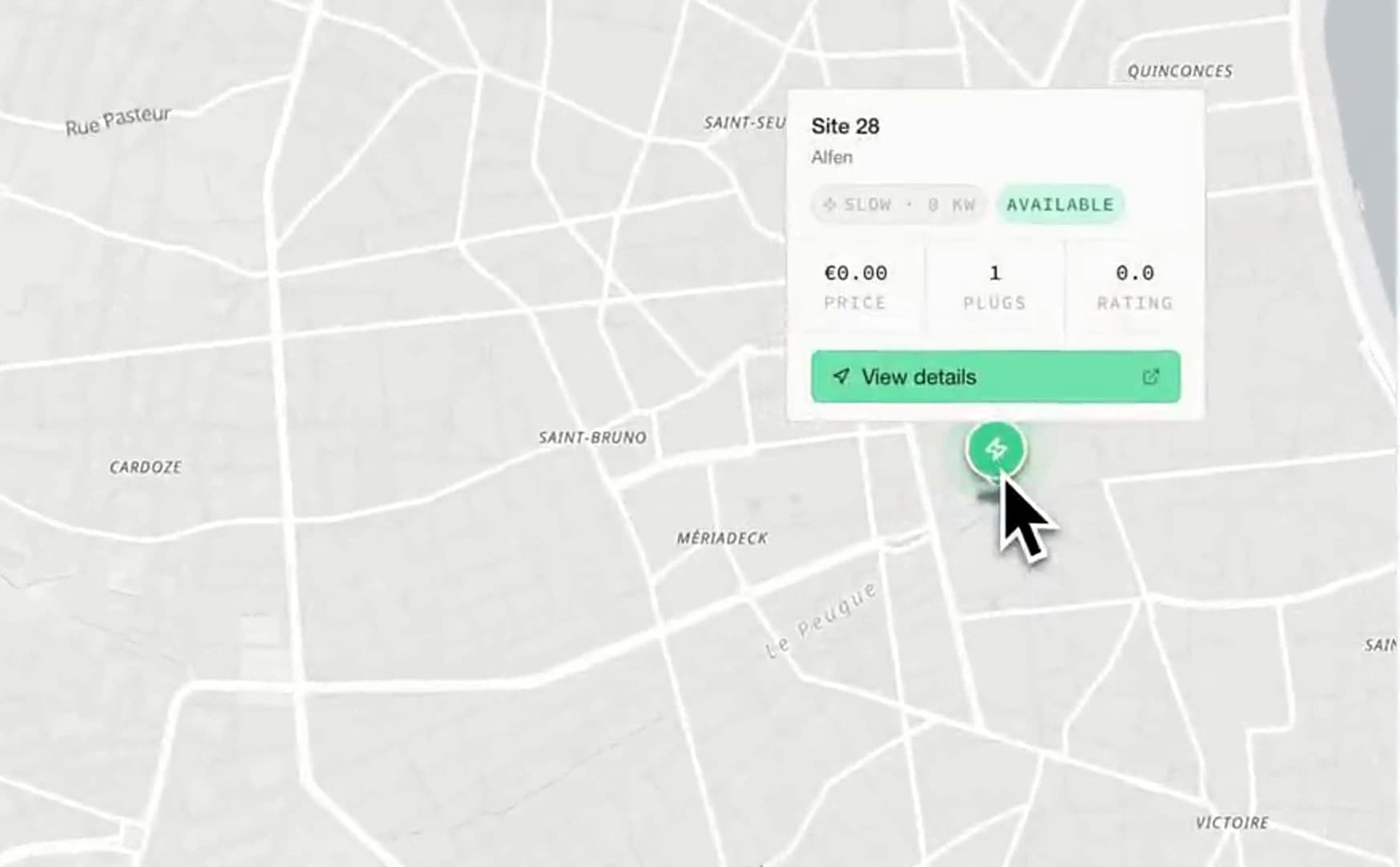 ev-cloud map with site detail for staged CPO rollout